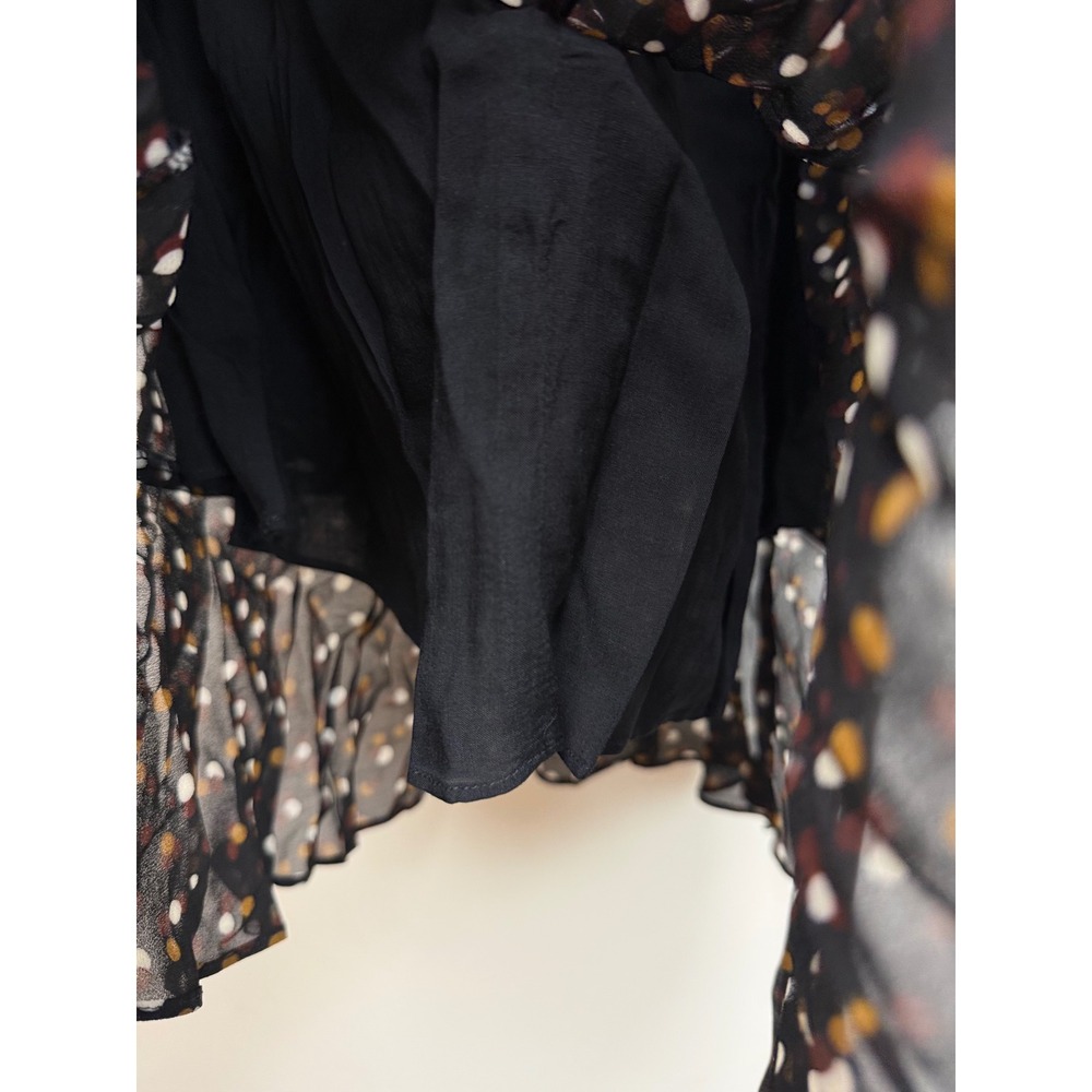 The Kooples Silk Mini Dress Brown Polka Dots Sz FR 0 US XS New - Picture 6 of 10